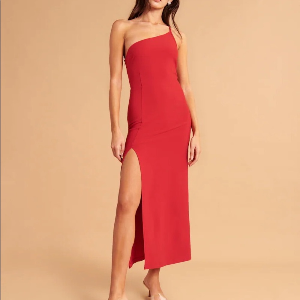 Abercrombie Asymmetrical One-Shoulder Red Dress